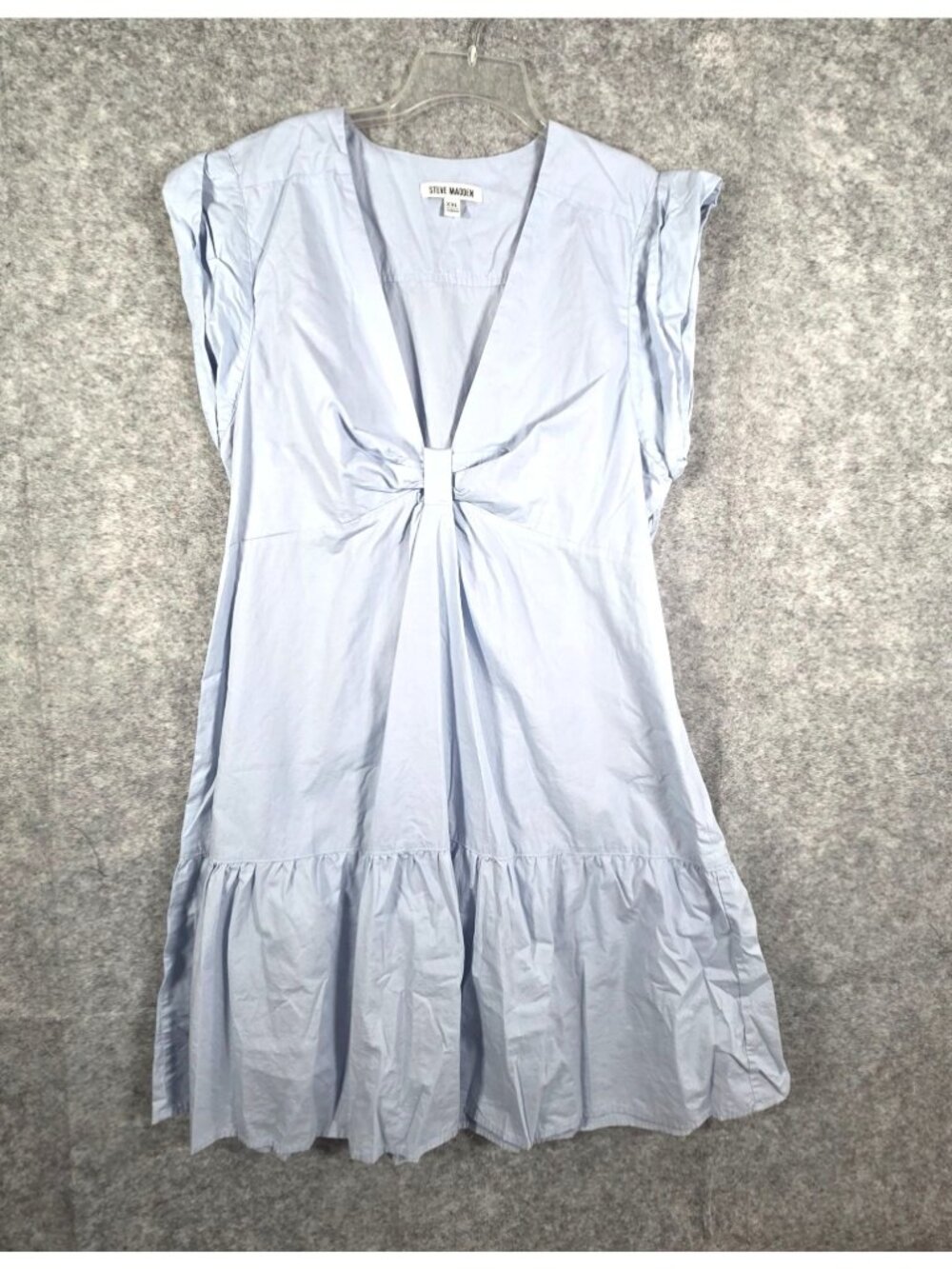 Steve Madden Women Mini Dress Cap Sleeve V Neckline Light Blue Size XXL Casaul - Picture 2 of 9